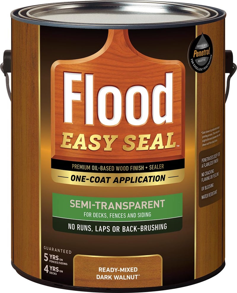 Flood Easy Seal 1 gal. Dark Walnut Semi-Transparent Exterior Wood Finish - Image 1